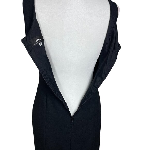 Vintage ABS 90s Whimsi Fairy Dress Gown Prom Black Pleated Bottom Party Size 4 - Picture 7 of 8